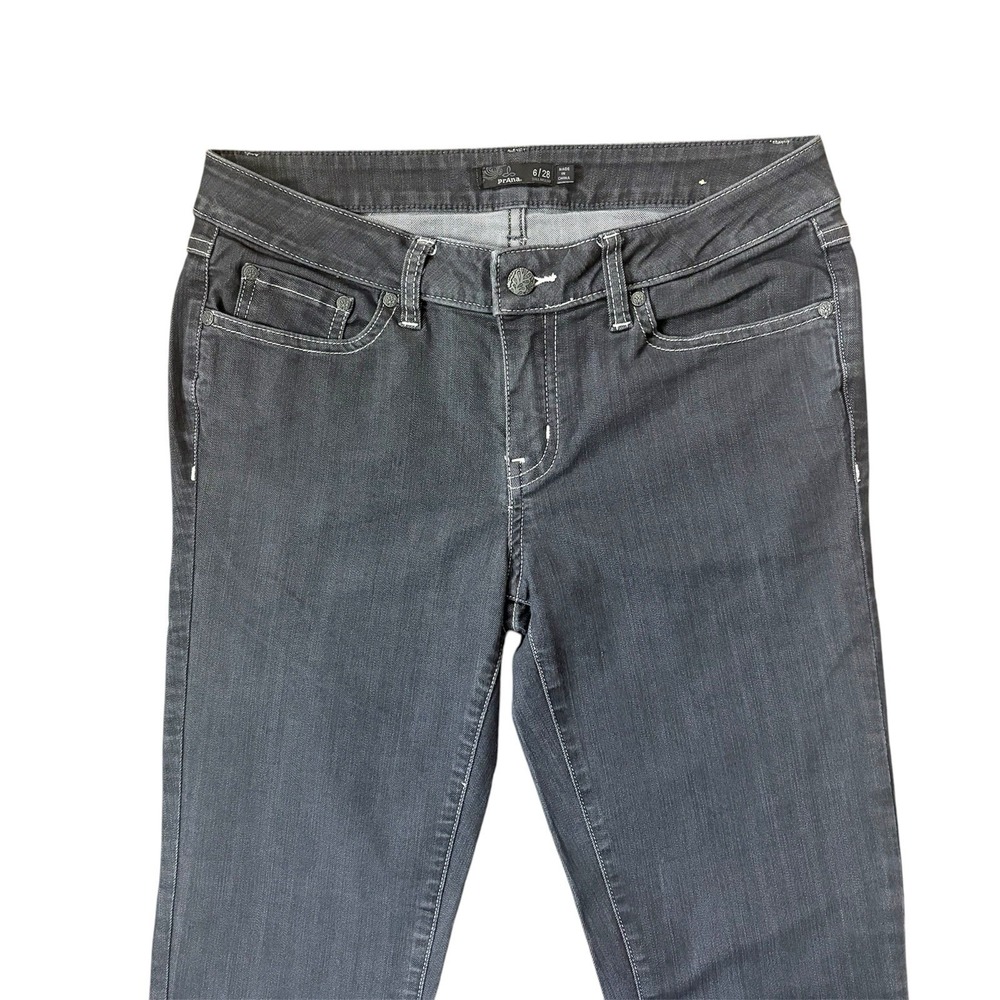 Prana Jeans Womens 6/26 TALL Washed Out Black Kayla Slim Straight Organic Cotton - Picture 2 of 9